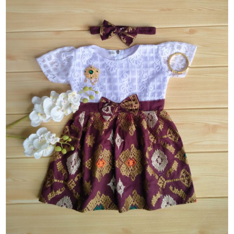 0-6 tahun Free Bandana Dress Brokat Anak semi Prancis/italy