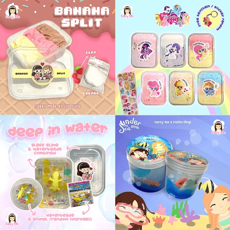 VARIAN UNDER THE SEA /BANANA SPLIT COLLAB EXCLUSIVE SLIME CARRY ME x ROSSIE SHOP MURAH PROMO NEW