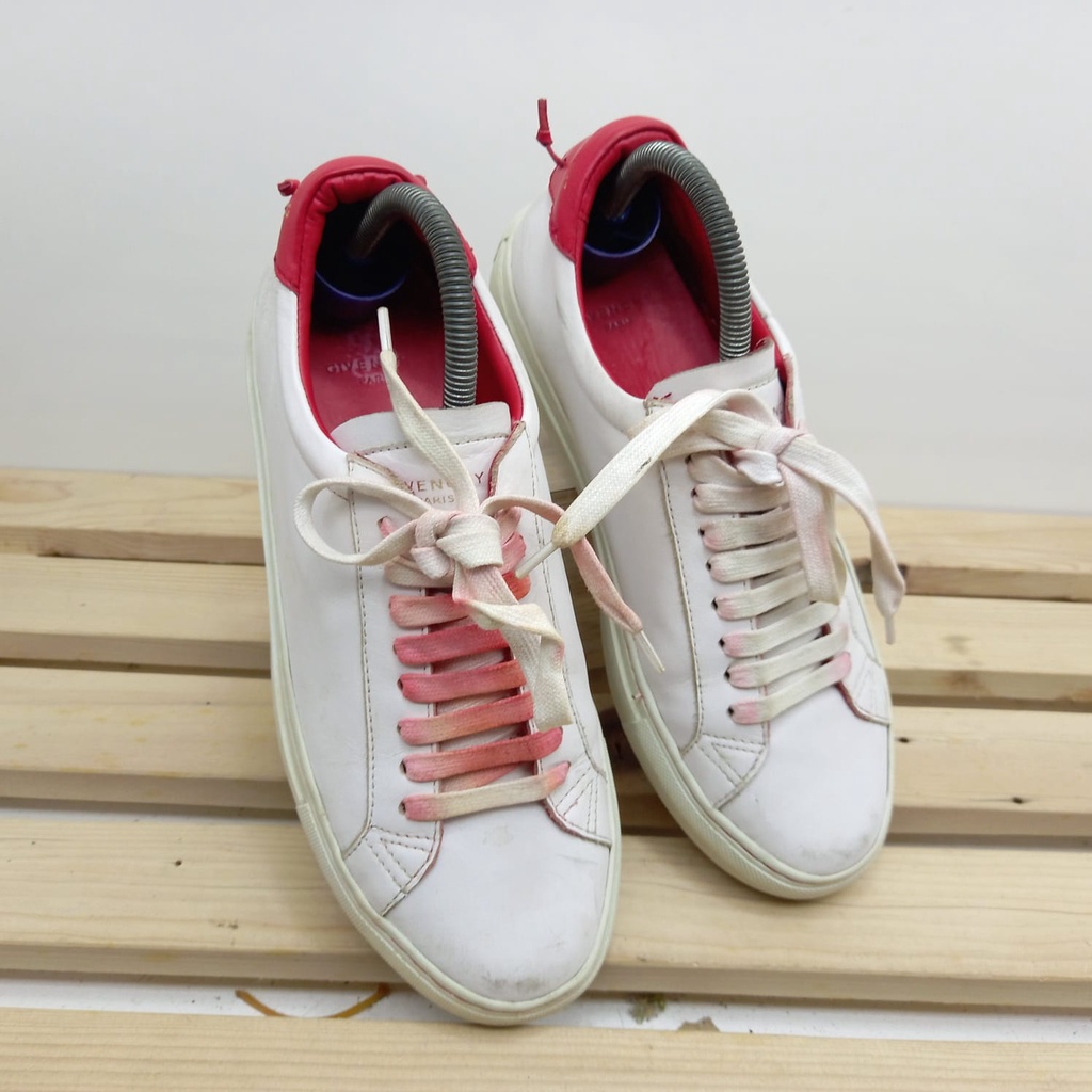 white branded sneakers