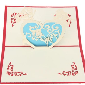 

Kartu Blue Love Heart Pop Up 3D Card (Anniversary & Valentine)