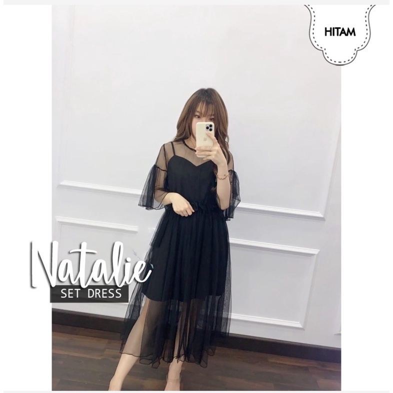 NATALIE SET PARTY DRESS / MIDI DRESS NATALIE CANTIK / DRESS WANITA MODEL BARU / FASHION WANITA KEKINIAN / DRESS WANITA MURAH