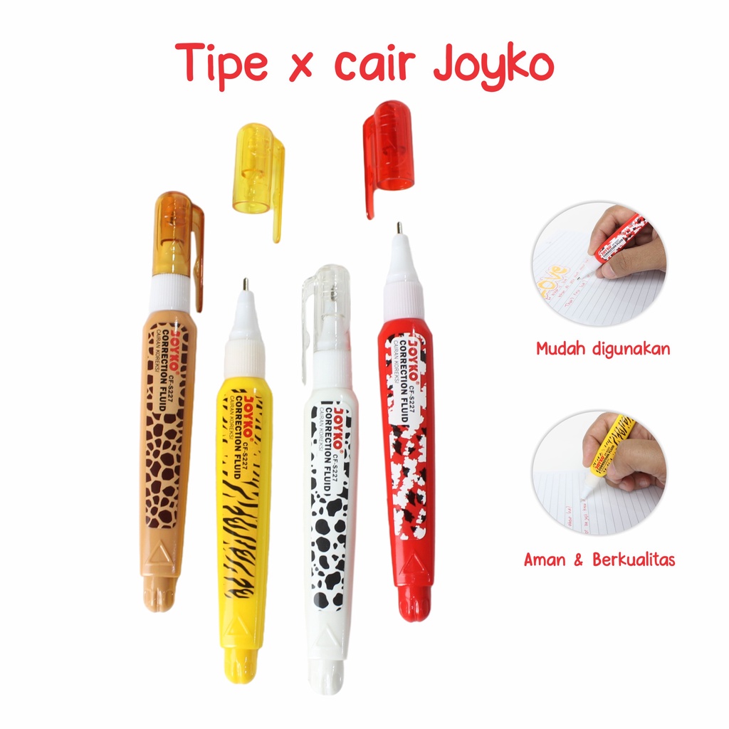 

Tipe X Cair merk Joyko Full Color CF-S227 Correction Fluid Motif