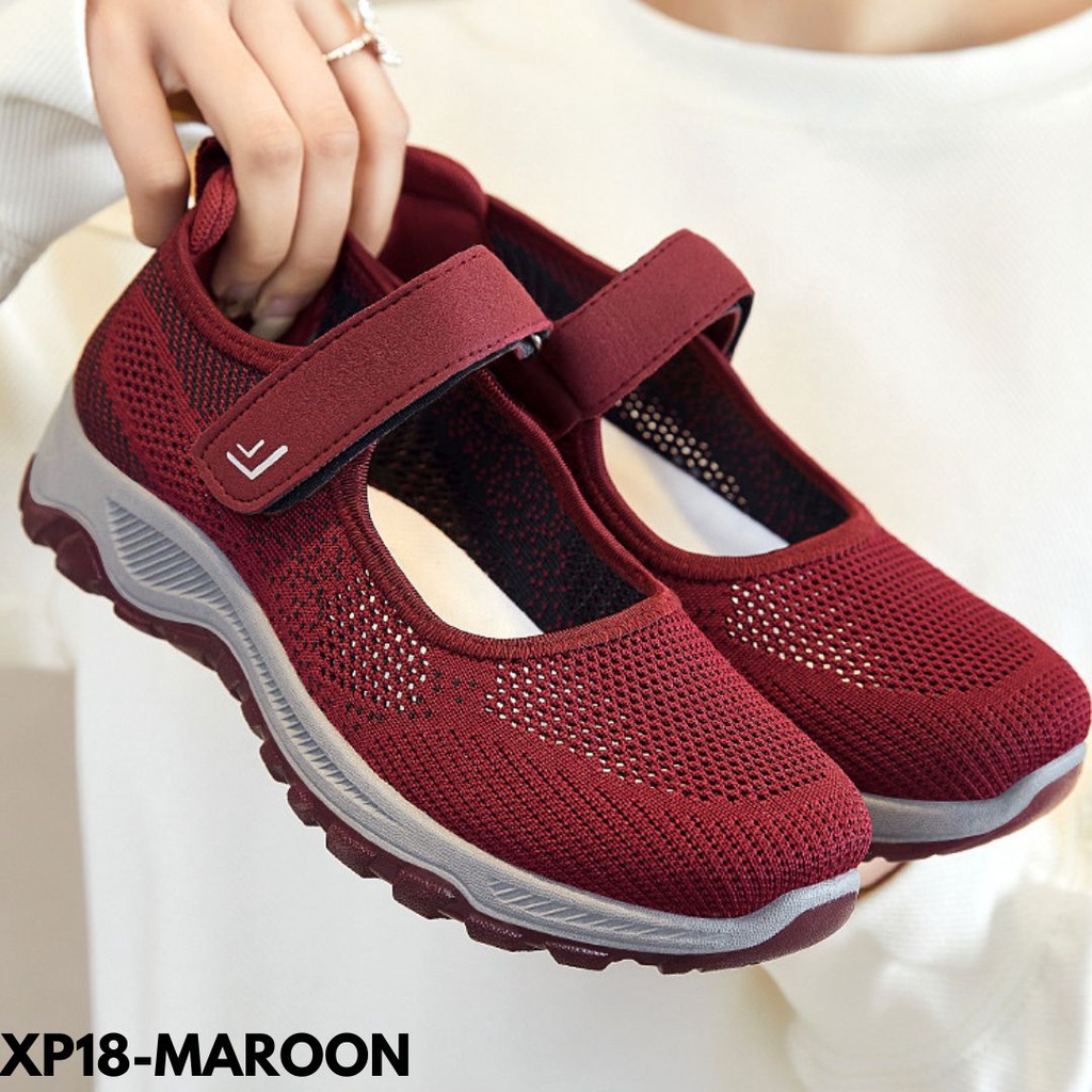 Gypsy - Cross Strap Sneakers Wanita Import Sneaker Snakers Korea Soft Flyknit Design Slingcross XP18