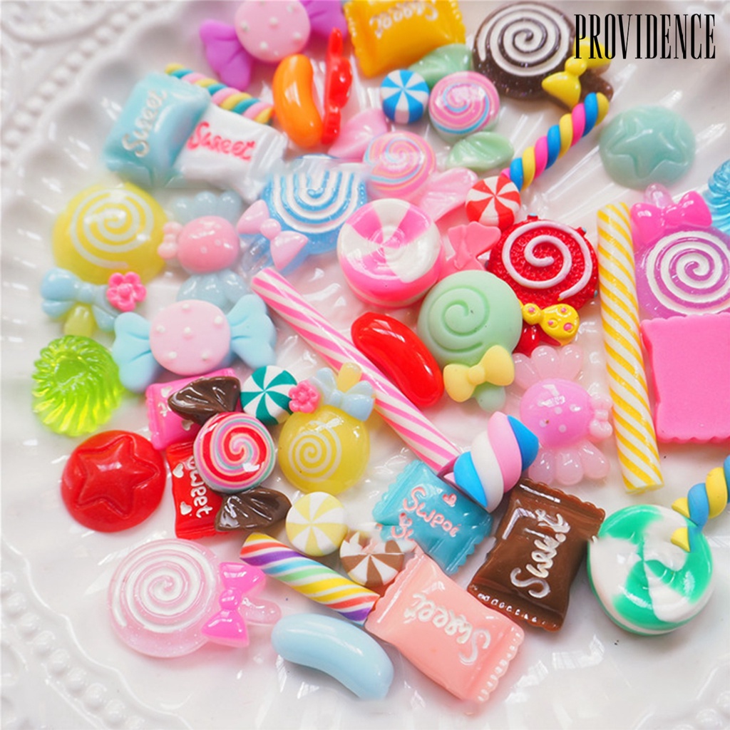 Providence 30Pcs/50Pcs/100Pcs Soft 3D Nail Ornament DIY Resin Nail Charm Candy Mixed Acrylic Tips Decoration for Manicure