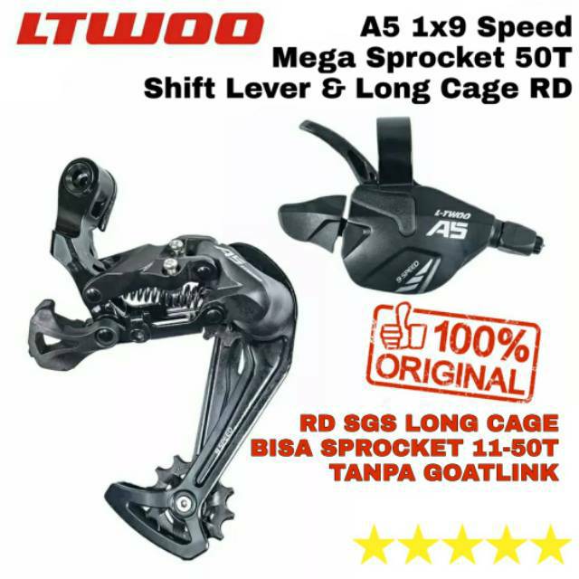 RD Shifter LTWOO A5 9 Speed Sprocket Cassette 50T Cocok Sram Not Shimano Altus Acera Alivio Deore
