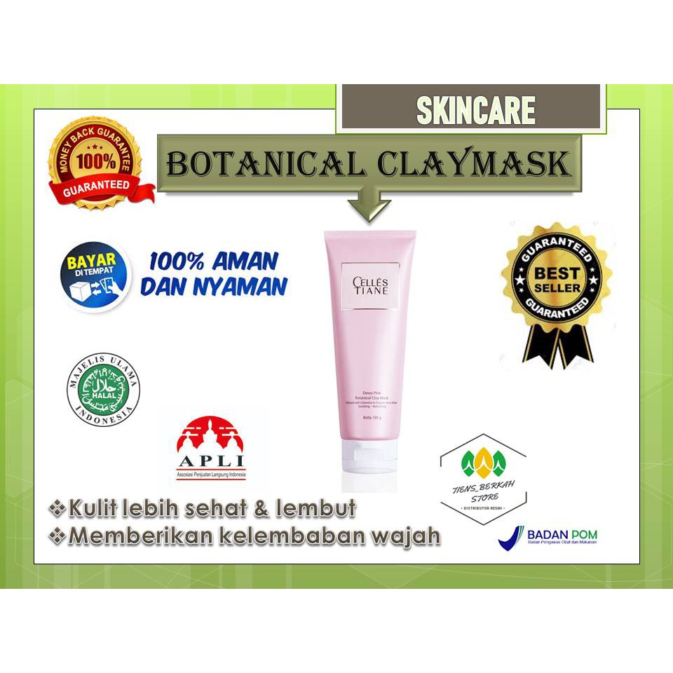 SKIN care wajah Botanical Clay Mask FREE ongkir bisa COD bayar ditempat