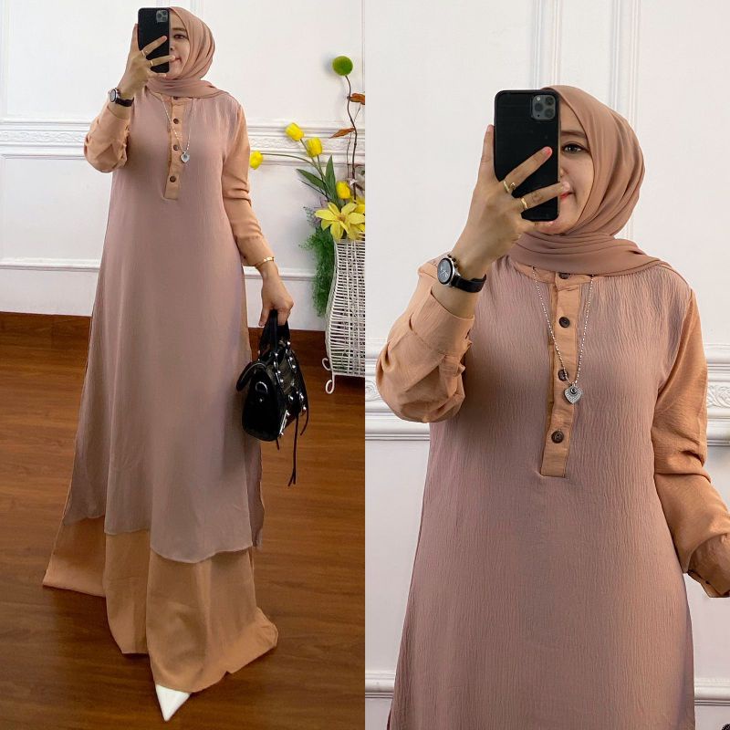 OMLINE.KEBAYA // GAMIS MALAYSIA KOMBINASI // AIRFLOW CRINCLE IMPORT