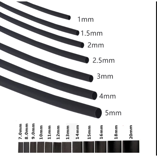 Heatshrink Heat Shrink Selang Tube Selonsong Selang Bakar 12mm 12 mm