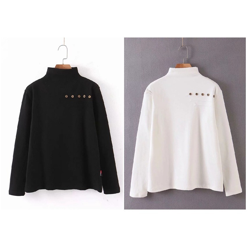 [baju wanita korea]  Baju Sweater Turtleneck Turtle Neck Lengan Panjang Sweatshirt Wanita