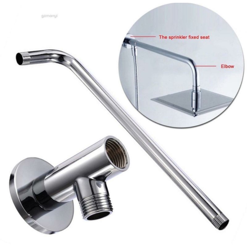 Tee wall shower hand shower kamar mandi STAINLESS 1/2in - bracket sambungan T tiang pipa wall shower tanpa bobok Tembok nepel fitting instalasi luar shower tembok stenlis 1/2