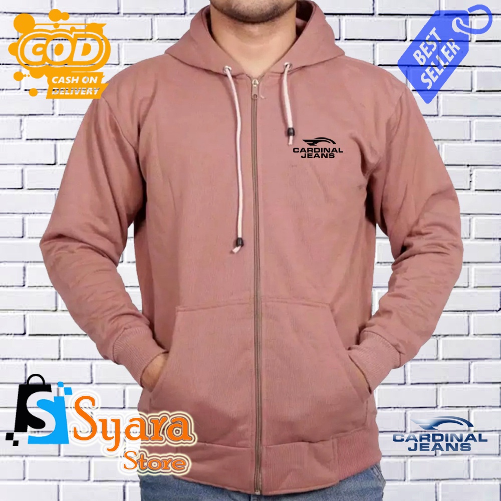 Syara Store / Jaket Resleting Cardinal Jeans Hitam / Jaket Distro Sleting / Jaket Resleting / Jaket 