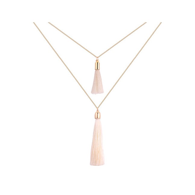 LRC Kalung wanita Fashion Tassel Decorated Necklace