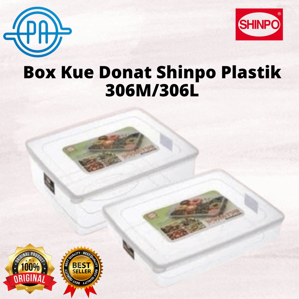 TEMPAT KOTAK BOX DONAT PLASTIK BOX KUE SHINPO PLASTIK 306M / 306L