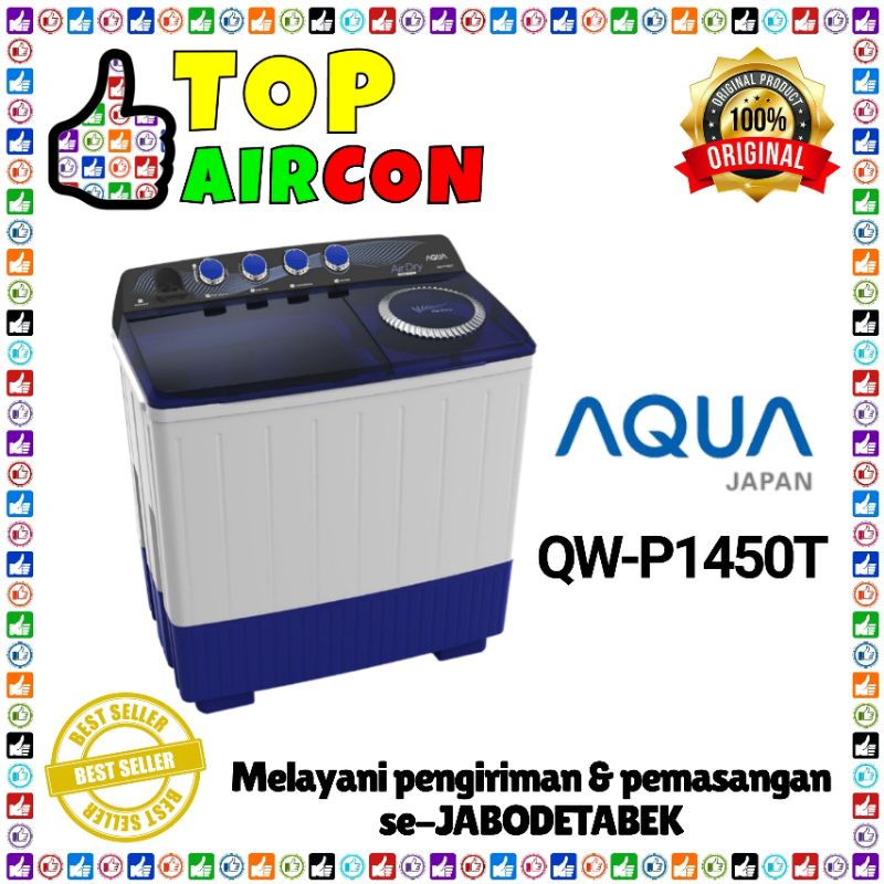 MESIN CUCI AQUA 2 TABUNG QW - P 1450T 14kg mesin cuci Aqua 14kg