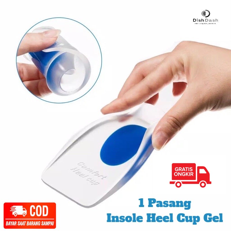 [BAYAR DI TEMPAT] 1 Pasang Insole Heel Cup Gel Support Arch Support  / Alas Tumit Kaki Pad Plantar Fasciitis Arch Support Insolse