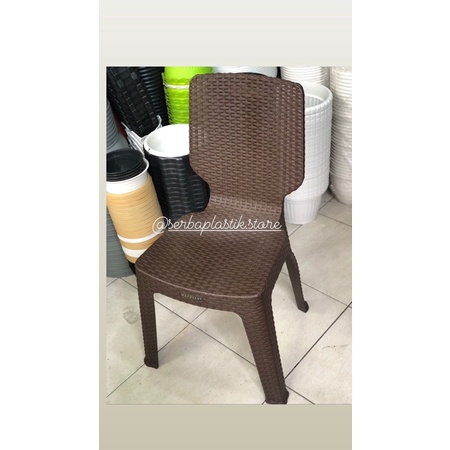 Kursi rotan / kursi motif tikar napolly / kursi makan sandar / kursi sandar napolly napoli tikar