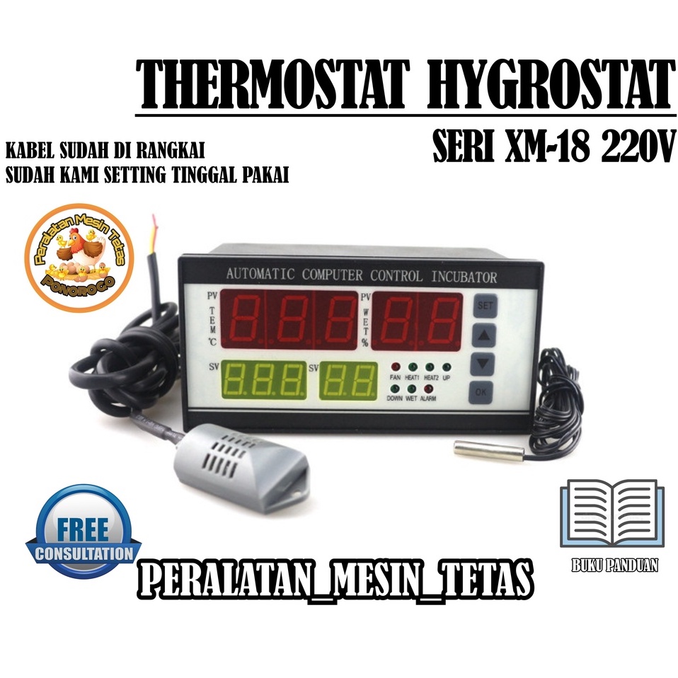 Xm-18 Egg Incubator Termostat Hygrostat Termohygrostat Automatic