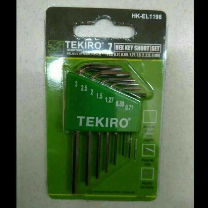 Kunci L set elektronik 7pcs (0,71 - 3mm) TEKIRO