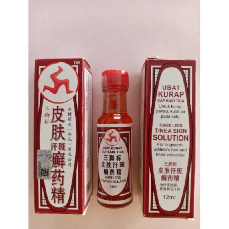 Obat kurap cap kaki tiga cair untuk kurap panu dll / impor/ obat kulita
