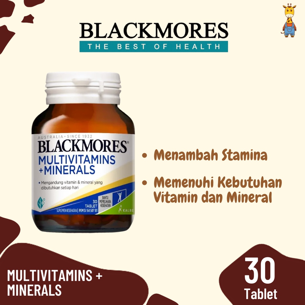 Blackmores Multivitamins + Minerals 30 &amp; 120 Tablet - Suplemen - Vitamin - Minerals