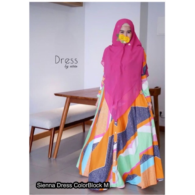 SIENNA DRESS COLORBLOCK (M) by DBA dressbyairin aibaya studio