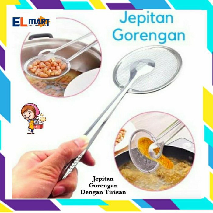 Elmart Jepitan Gorengan Dengan Tirisan Minyak Alat Capit Capitan 2in1