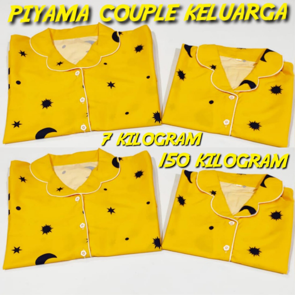 PIYAMA ANAK &amp; IBU Bulan Bintang katun celana pendek (HP)