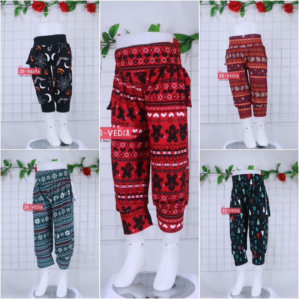 Aladin Natal Uk Bayi-10 Tahun / SPESIAL CHRISTMAS Celana Harian Panjang Anak Perempuan Adem IMPORT