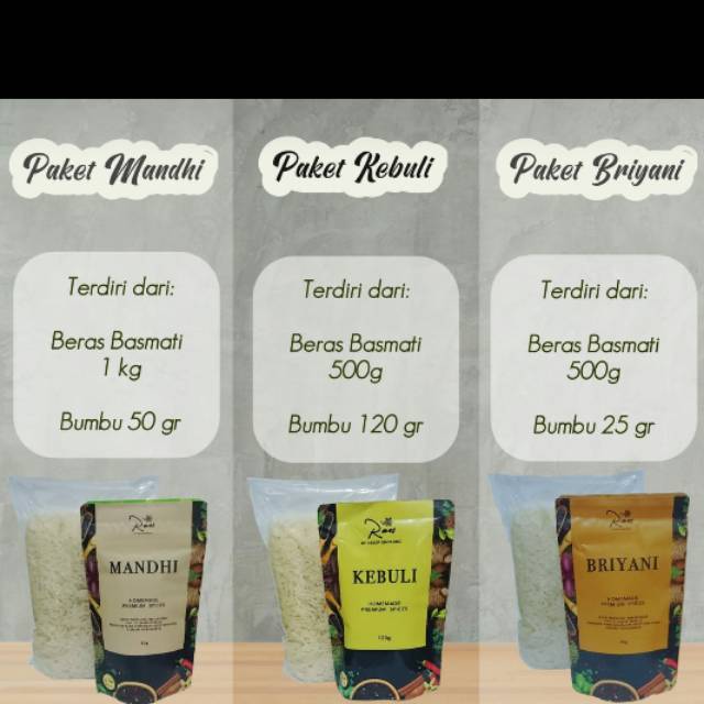 

Paket Hemat Beras Basmati Plus Bumbu | Bisa 8 Porsi