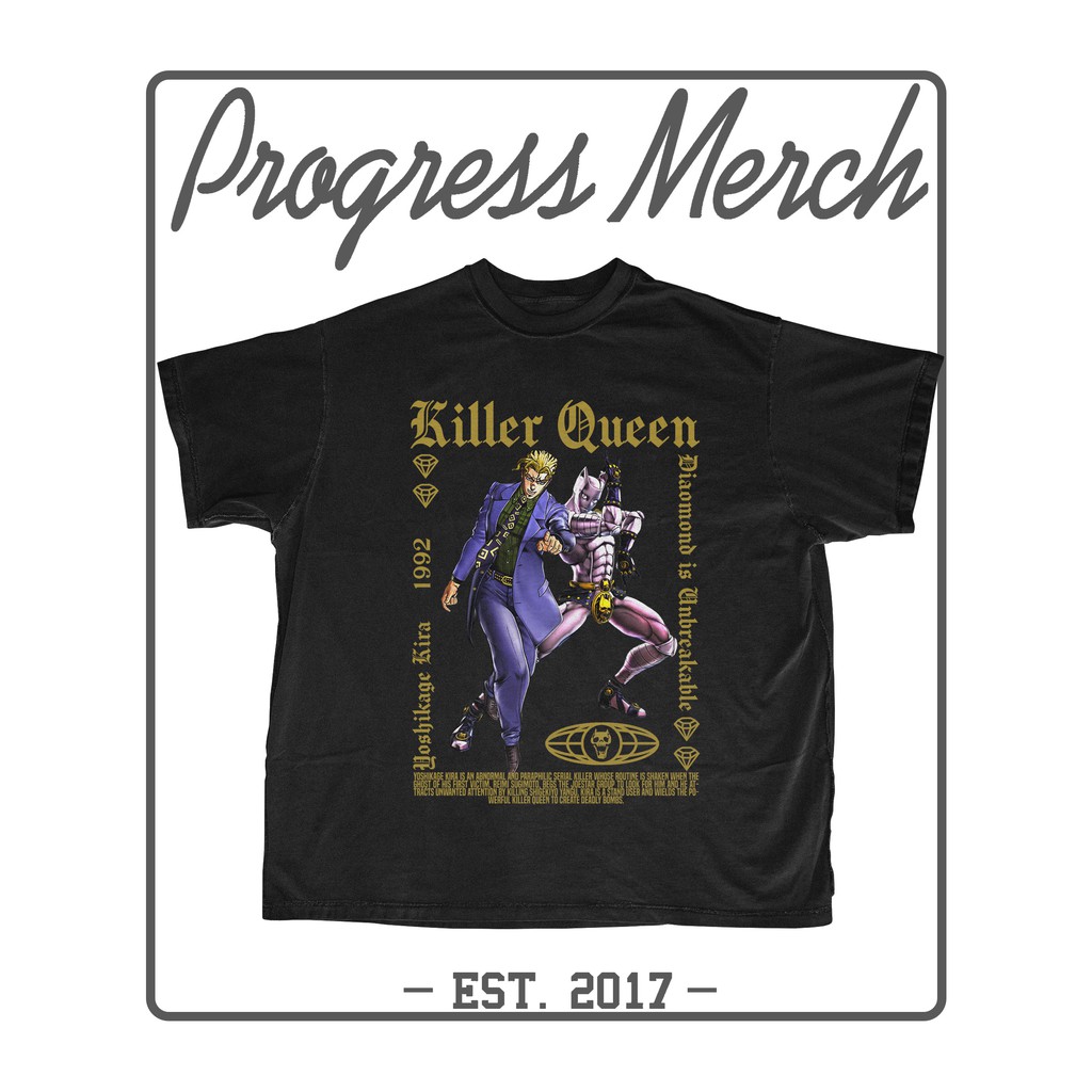 Kaos Jojo Bizarre Adventure Yoshikage Kira Killer Queen Anime Kaos Distro