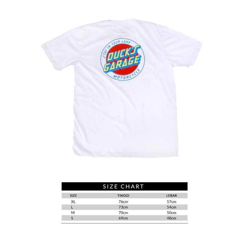 t-shirt ducks garage motorcycle white