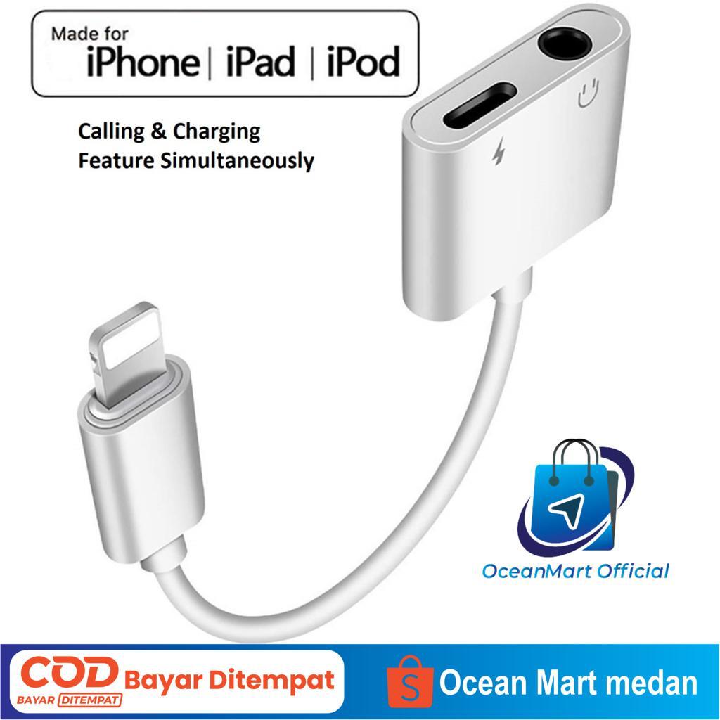 Converter Jack Adapter Aux JH-002 Ihpone to 3.5mm Audio Aksesoris Handphone HP OCEANMART OCEAN MART Murah Grosir