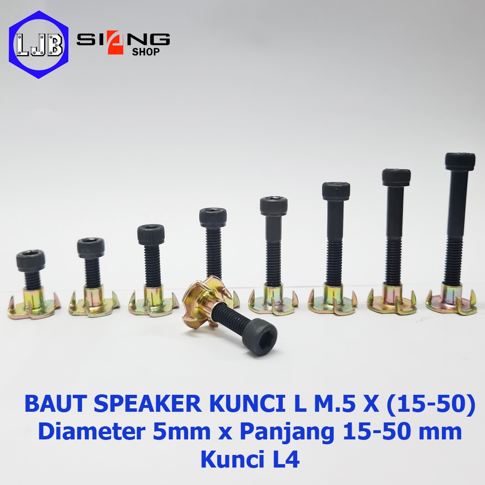 Baut Speaker Cakar Baut L M5 panjang 15 sd 50mm