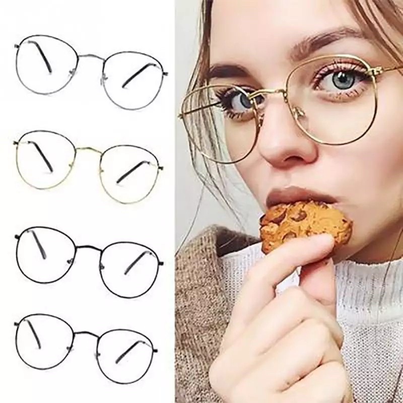 ✨NAGIHI✨ Kacamata Komputer Ultra Ringan  Metal Gaya Retro Untuk Pria / Wanita T6
