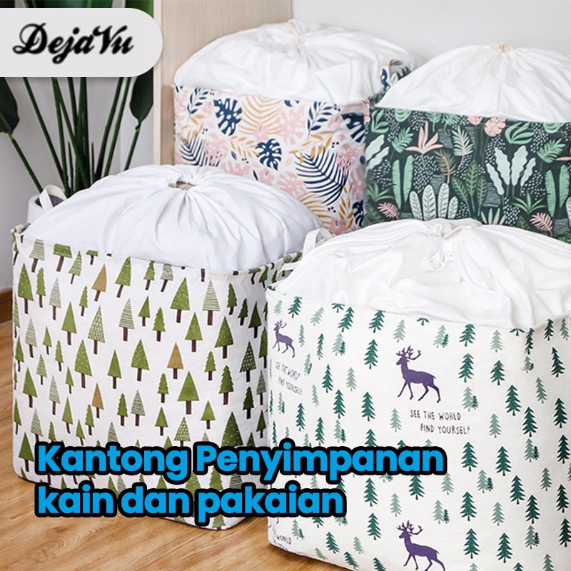 Dejavu Keranjang Pakaian Cloth Bag Tempat Bedcover Organizer Kotak Storage Box Baju Laundry HSB206