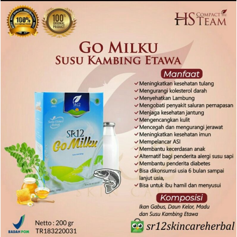

GO MILKU SR12 SUSU KAMBING ETAWA ASLI PREMIUM QUALITY HALAL BPOM