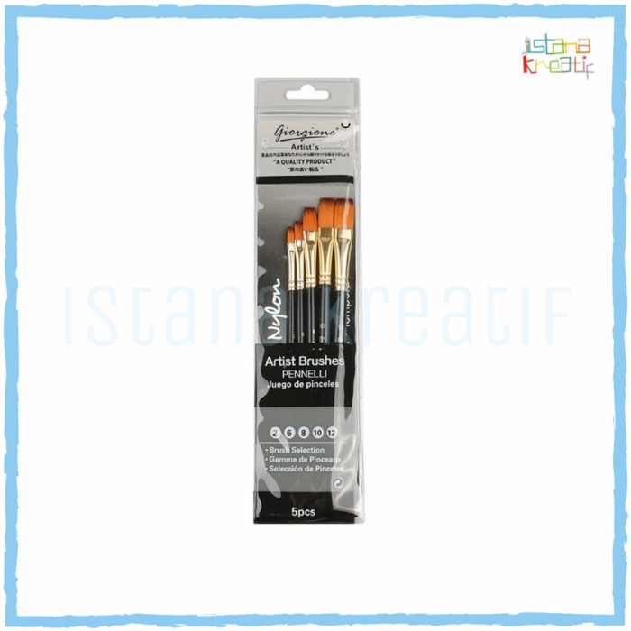 

Produk Terbaru Giorgione Brush Set 5 G-5020F Flat Kuas Lukis Set 5