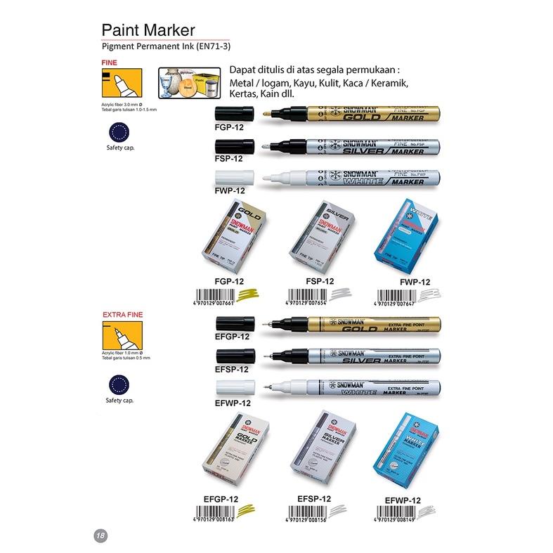 

Diskon ||21w>< Spidol Snowman Paint Marker Permanent Ink