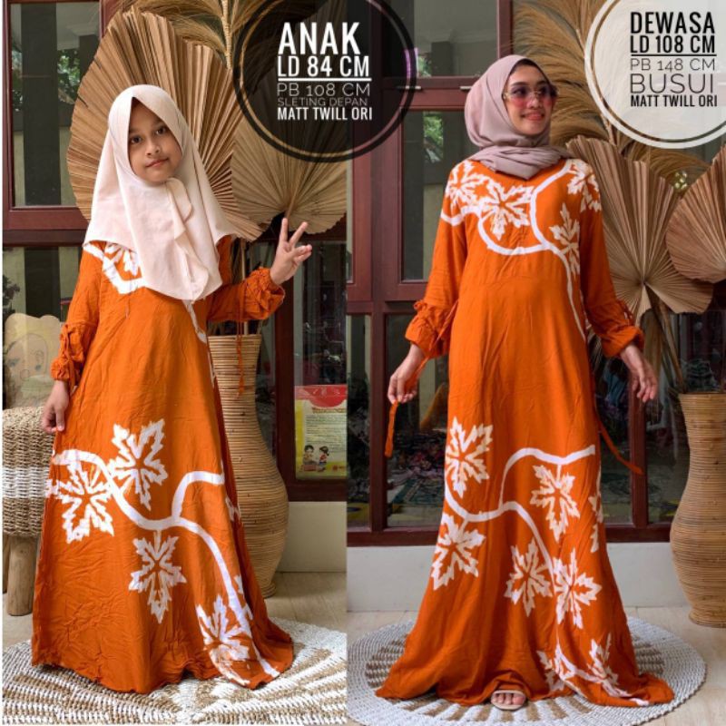 sarimbit gamis twill ibu anak/set couple gamis