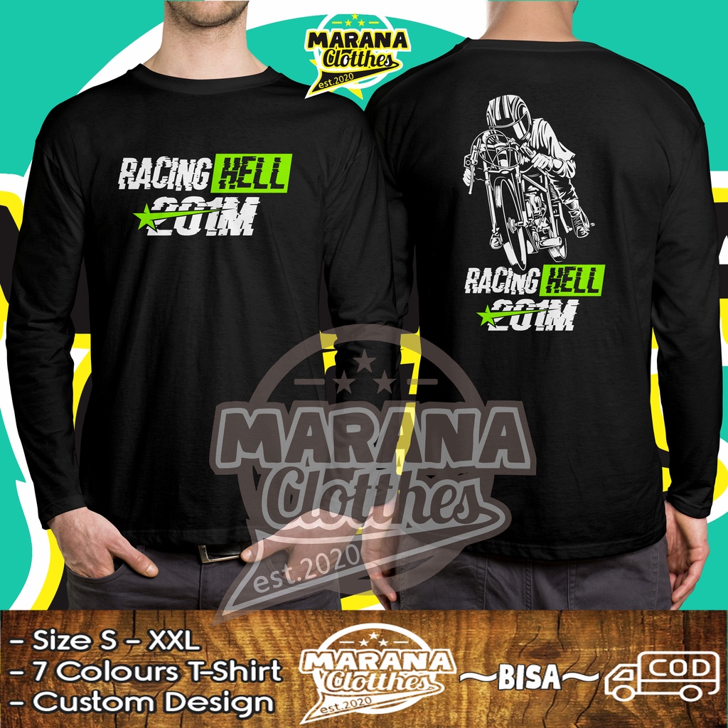 Kaos Racing Hell Racinghell 201M Drag Racer Edition Lengan panjang Baju Otomotif