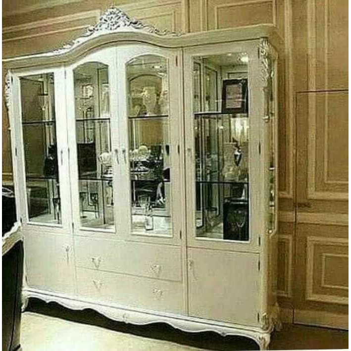 Lemari Pajangan Jati (furniture, nakas, rak, bufet, lemari, meja)