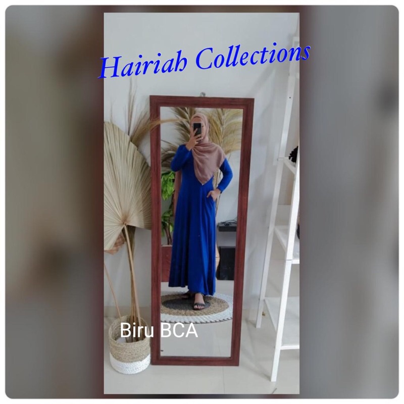 Gamis Wanita Polos Jersey Biru Bca E5J3 Simple Aesthetic Viral 2023 Muslim Lebaran Gamis Promo FYP E