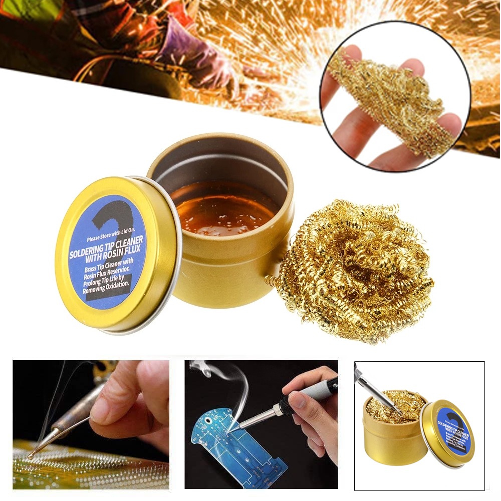 Pembersih Mata Solder Tip Cleaner Kawat Kuningan Dengan Rosin Flux