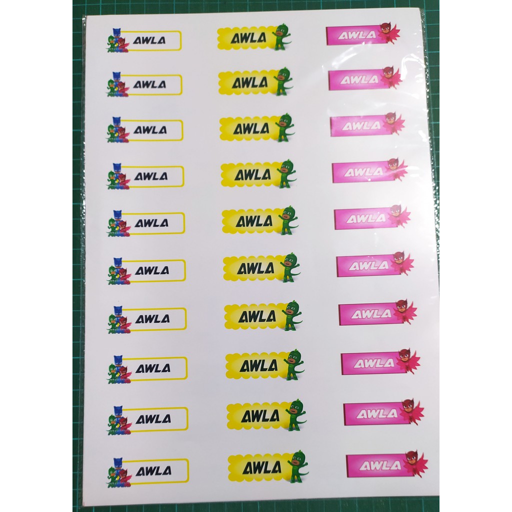 

192pcs Stiker Label Nama Kekinian Tahan Air & Anti Luntur untuk Umum Tema PJ Masks
