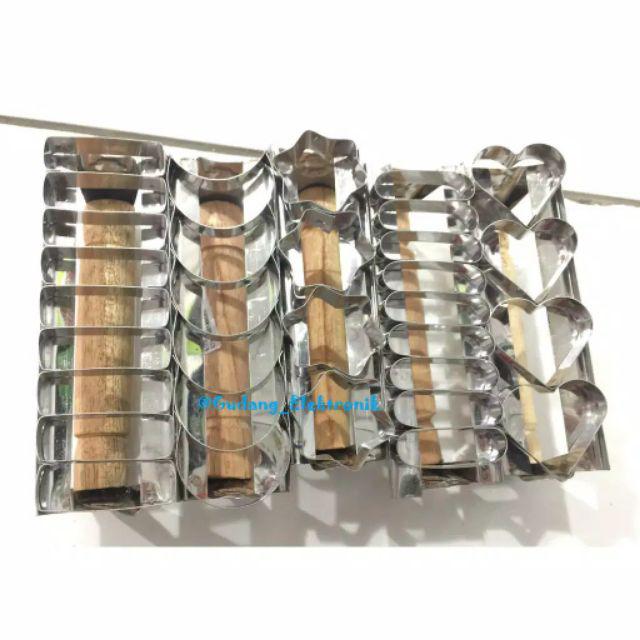 Cetakan Kue Kering Kastengel Cookies Paket Lengkap 5pcs Bulan, Bintang, Bunga, Kotak, Love