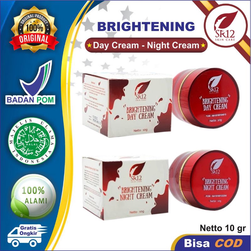 Brightening Cream SR12 | Brightening Day Cream SR12 & Brightening Night Cream SR12 | Krim Wajah SR12