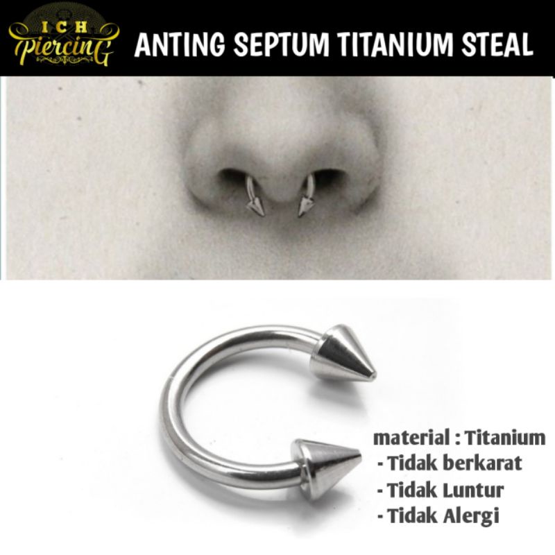 IP-CG anting SEPTUM horseshoe / anting nosestrill / lobe, upperlobe , helix, tragus