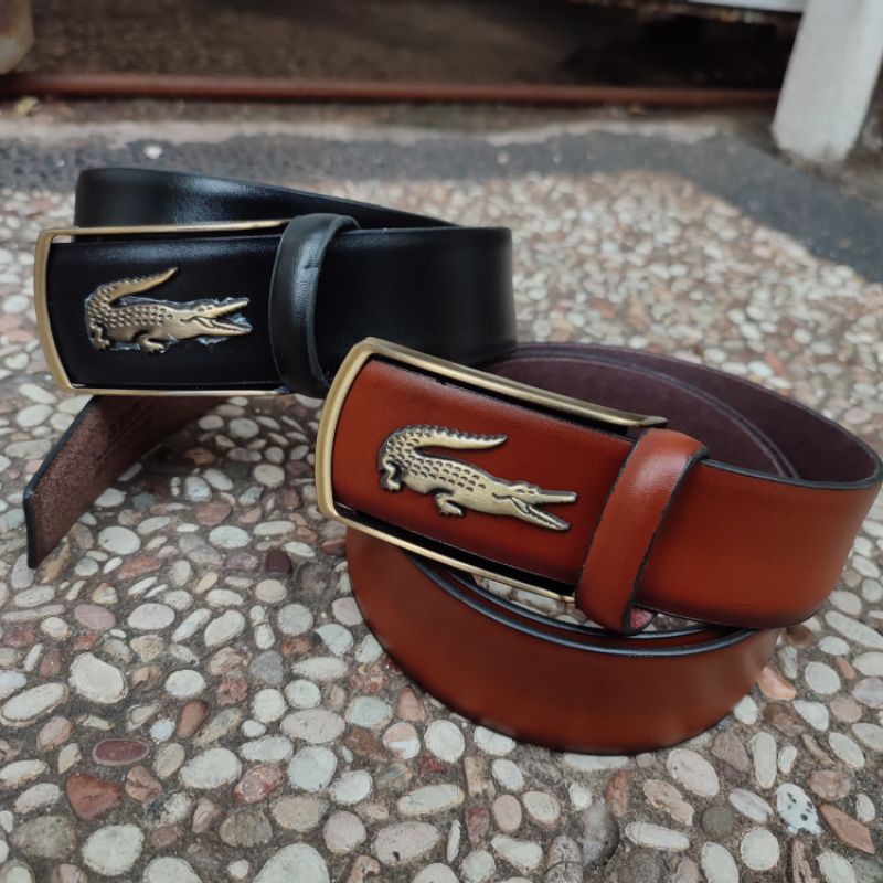 Ikat Pinggang Pria Kulit Sintetis Cantol | Gesper Pria Motif Crocodile Premium | Sabuk Pria Best model