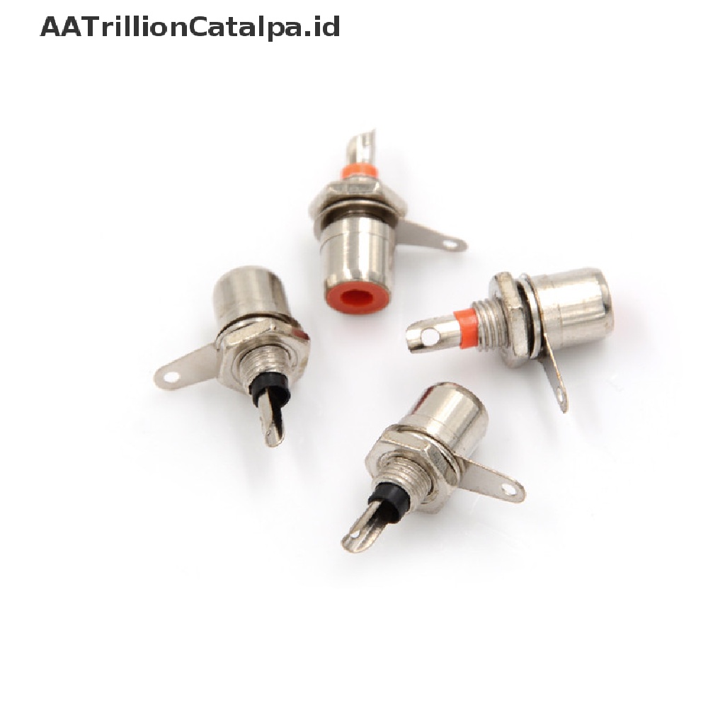 4 Pcs Konektor Soket Female RCA Phono Bahan Metal