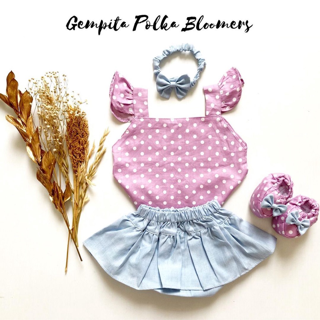 HAMPERS LAHIRAN GEMPITA / AUDREY / EUN JI gift set lahiran bayi kado baju bayi anak perempuan cewek terlaris lucu-Purple POLKA